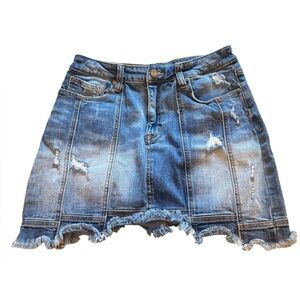 Insane Gene Denim Distressed Mini Skirt Size M